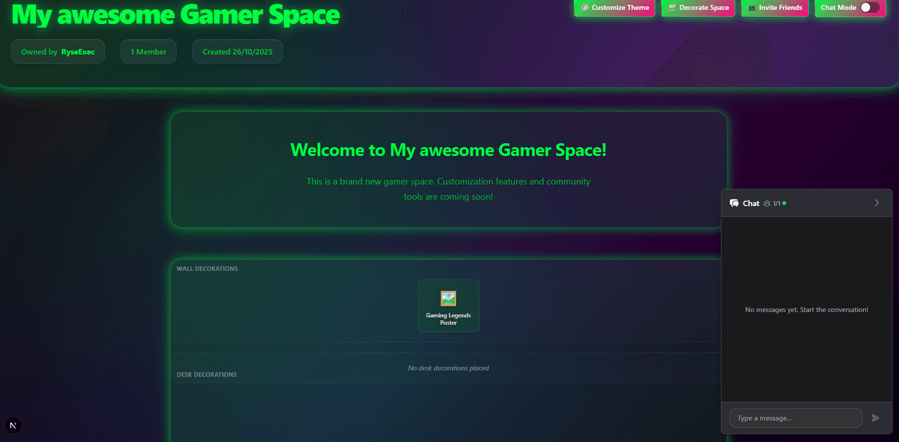 Gamerspace page preview